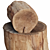 Natural Wood Tree Trunk Sculpture 3D model small image 2