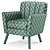 Title: Merel Mid-Century Club Chair in Chic Fabric 3D model small image 4