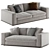 Minotti Hamilton 2-Seat Sofa 3D model small image 2