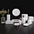 Elegant Resin Bathroom Set 3D model small image 1