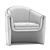 Sleek Italian Armchair: B&B Italia 3D model small image 4