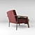 Elegant Dolce Armchair in Bordeaux Velvet 3D model small image 3