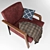 Elegant Dolce Armchair in Bordeaux Velvet 3D model small image 4