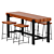 Industrial Loft Table and Chairs 3D model small image 1