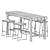 Industrial Loft Table and Chairs 3D model small image 4