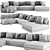 Blanche Katarina Modern Sectional: Stylish and Spacious 3D model small image 1