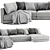 Blanche Katarina Modern Sectional: Stylish and Spacious 3D model small image 3