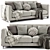 Modern Reversi 2-Seater Molteni & C Sofa 3D model small image 1