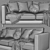 Modern Reversi 2-Seater Molteni & C Sofa 3D model small image 4