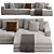 Modern Minotti Hamilton Corner Sofa 3D model small image 2