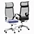 Neo Mesh Office Chair: Silver Metal, Fabric Upholstery, Ergonomic Design 3D model small image 2