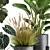 Exotic Plant Collection: Tropical Foliage in Black Pots & Vases 3D model small image 3