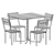 Industrial Loft Dining Set 3D model small image 3