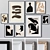 Multicolor Wood Photo Frames Set 3D model small image 1