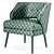 Velvet Mariposa Mid Century Accent Chair 3D model small image 5
