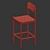 Thomas Hayes Mills Barstool: Vintage-inspired Design 3D model small image 4