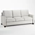Cameron Square Arm Sofa Bed 3D model small image 1
