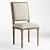 French-inspired Louis Square Desk Chair 3D model small image 1