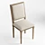 French-inspired Louis Square Desk Chair 3D model small image 5