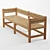 Artisan-made Seagrass Woven Bench 3D model small image 4
