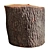 Rustic Wood Log Stool 3D model small image 4