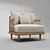 Versatile Wood and Fabric Armchair 3D model small image 1