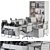 Sleek Office Furniture Set 3D model small image 4
