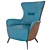 Title: Pacifico Blue Rotating Chair 3D model small image 1