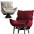 Contemporary Chic LUD'O Lounge Armchair 3D model small image 4