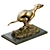 Elegant Art Deco Greyhound Whippet Statue 3D model small image 3