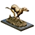 Elegant Art Deco Greyhound Whippet Statue 3D model small image 4
