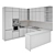 Modern Kitchen 079: Gas Hob, Oven, Coffee Machine, Sink & Hood 3D model small image 5