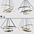 Sleek Ring Pendant Lights 3D model small image 1