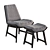 Vintage Weathered Oak Chair: Dark Grey Elegance 3D model small image 1