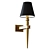 Classic Black Brass Wall Lamp 3D model small image 1