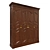 Classic Wood Wardrobe 2000mm 3D model small image 3