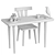 Wooden Table Set: Stylish and Functional 3D model small image 3
