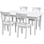 Ingatorp & Ingolf Ikea - Expandable White Dining Table and Chair Set 3D model small image 1