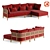 Elegant Promenade L-Shaped Sofa 3D model small image 1