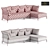 Elegant Promenade L-Shaped Sofa 3D model small image 2