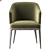 Green Velvet Chair - Stylish Comfort 3D model small image 2