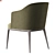 Green Velvet Chair - Stylish Comfort 3D model small image 4