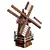 Rustic Wooden Garden Windmill 3D model small image 1