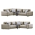Dienne Cross Leather Sofa: Contemporary Elegance for Your Living Space 3D model small image 2