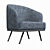 Cozy Blend: Fabric and Leather Armchair 3D model small image 1