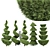 Italian Cypress Tree Set: Variety Heights & Realistic 3D Models 3D model small image 1