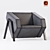 Sleek Minimalist Armchair 3D model small image 1