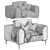 Elegant Chateau dax Armchair: Timeless Luxury 3D model small image 5