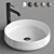 Elegant Round Sink & Bozz Mixer 3D model small image 1