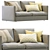 Modern West Elm Harris Sofa 3D model small image 3